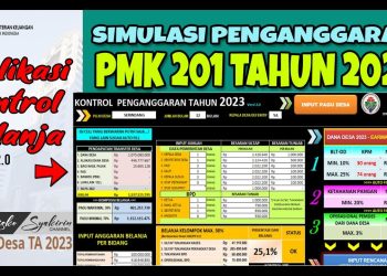 Update, aplikasi excel untuk kontrol belanja 30% apbdes 2023 + simulasi pmk 201 tahun 2022